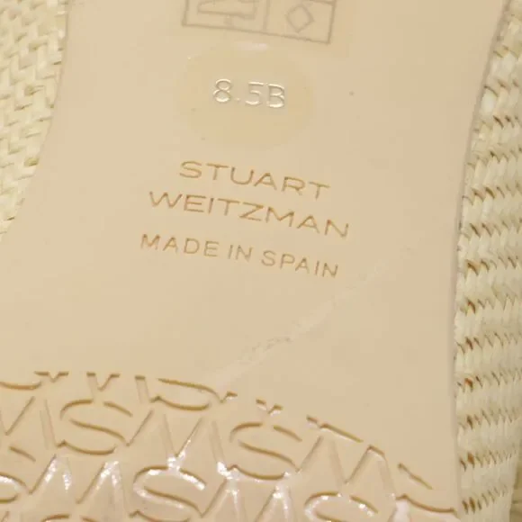 Stuart Weitzman Sleek Bow Ballet Flats in Cream Raffia - Picture 7 of 10